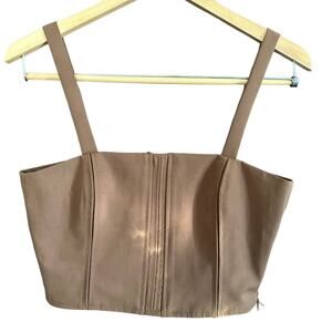 ZARA | Brown Cropped Corset Bustier Top | Size Small